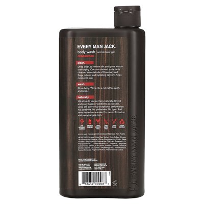 Every Man Jack, Szampon do Ciała i Pianka do Kąpieli, Cedr, 16,9 uncji (500 ml)