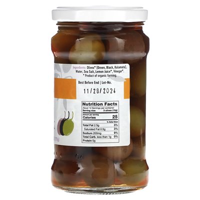 Gaea, Organic Mixed Olives, 10.6 oz (300 g)