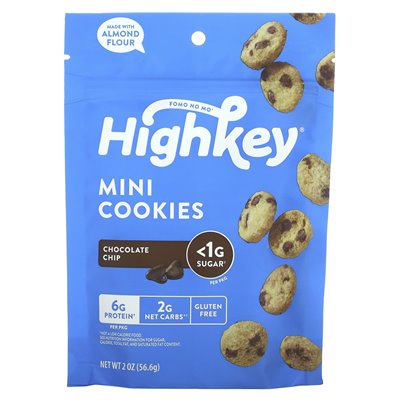 Highkey, Mini Cookies, Chocolate Chip, 2 oz (56.6 g)