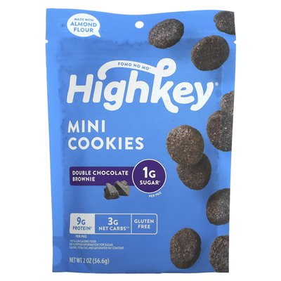 Highkey, Mini Cookies, Double Chocolate Brownie, 2 uncje (56,6 g)