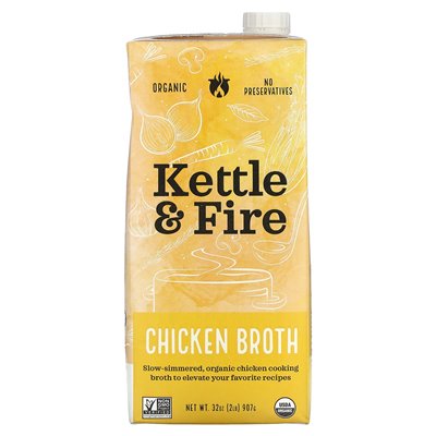 Kettle & Fire, Hühnerbrühe, 32 oz (907 g) Kettle & Fire, Hühnerbrühe, 32 oz (907 g)