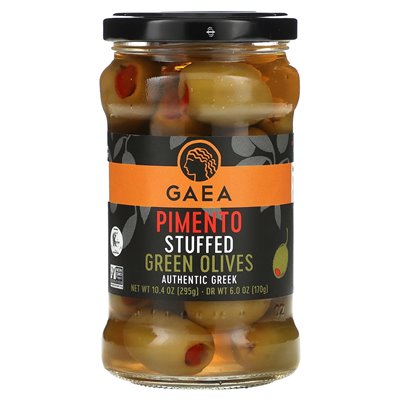 Gaea, mit Piment gefüllte grüne Oliven, 10,4 oz (295 g)