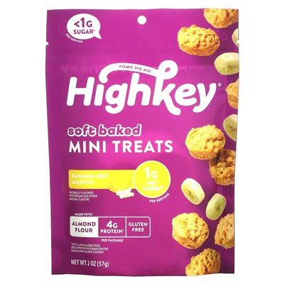 Highkey, Soft Baked Mini Treats, Banana Muffin, 2 oz (57 g)