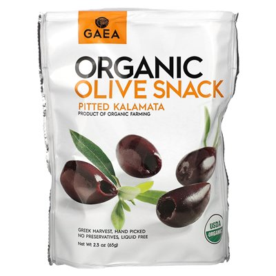 Gaea, Organic Olive Snack, Pited Kalamata, 2.3 oz (65 g)