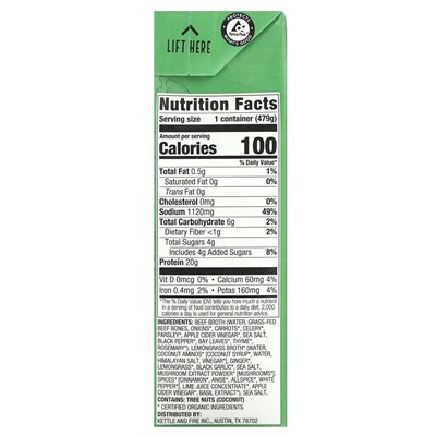 Kettle & Fire, Bone Broth, Ginger Beef Lemongass, 16.9 oz (479 g)