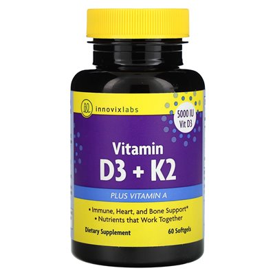 Innovixlabs, witamina D3 + K2, 60 miękkich