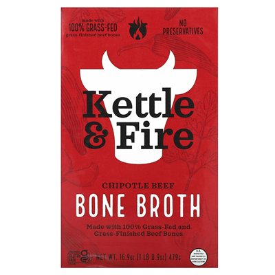 Kettle & Fire, bulion kostny, wołowina Chipotle, 16,9 uncji (479 g) Kettle & Fire, bulion kostny, wołowina Chipotle, 16,9 uncji (479 g)