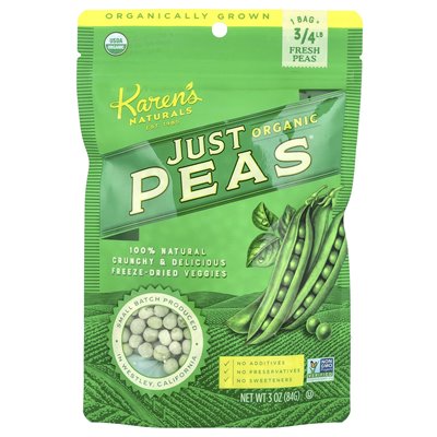 Karen's Naturals, Organic Just Peas®, 3 uncje (84 g) Karen's Naturals, Organic Just Peas®, 3 uncje (84 g)