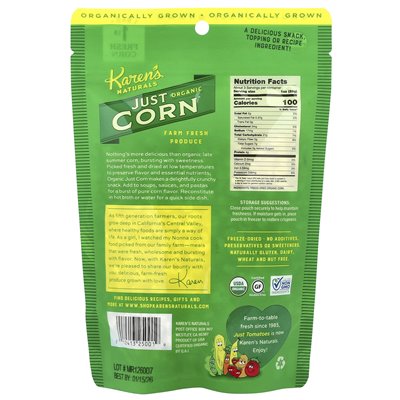 Karen's Naturals, Organic Just Corn®, 3 uncje (84 g)