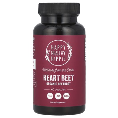 Szczęśliwy zdrowy hipis, buraki serca, burak organiczny, 60 kapsułek