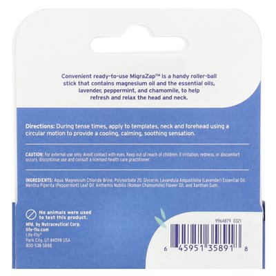 Life-flo, Migrazap Magnez Roll-On, 0.24 uncji (7 ml)
