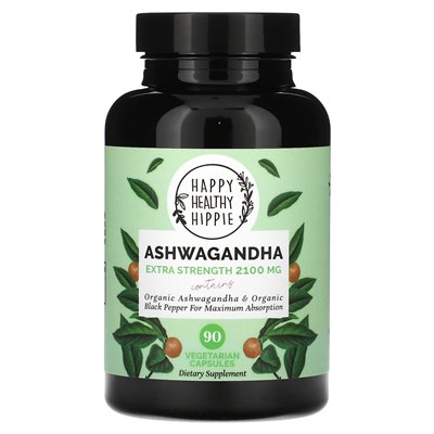 Happy Healthy Hippie Ashwagandha Extra Strength 2100mg 90 vegetarische Kapseln
