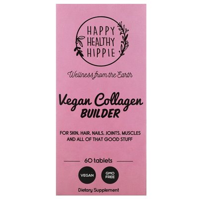 Happy Healthy Hippie, wegański budowniczy kolagenów, 60 tabletek Happy Healthy Hippie, wegański budowniczy kolagenów, 60 tabletek