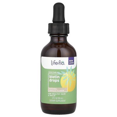 Life-Flo, Biotintropfen, natürliche Vanille, 2 fl oz (59 ml)