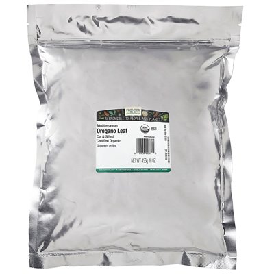 Frontier Co-Op, Organic Cut &amp Sifted Morexranean Oregano Leaf, 16 uncji (453 g)