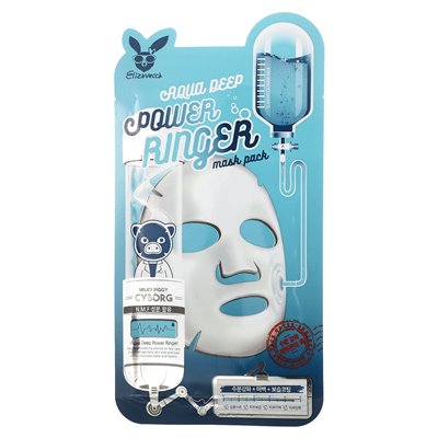 Elizavecca, Mleczna Piggy Cyborg, Aqua Deep Power, Ringer Beauty Mask Pack, 1 arkusz, 0,78 fl oz (23 ml) Elizavecca, Mleczna Piggy Cyborg, Aqua Deep Power, Ringer Beauty Mask Pack, 1 arkusz, 0,78 fl oz (23 ml)