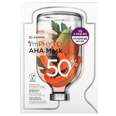 Leaders, Imphyto Aha Beauty Mask, Schönheitsmaske, 10 Blätter, 23 ml (0,77 fl. oz.)