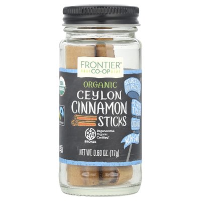Frontier Co-op, organiczne cynamonowe patyczki, 0,6 uncji (17 g)