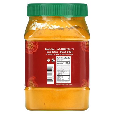 Jiva Organics, Organic Turkumeric Powder, 1 funt (454 g)
