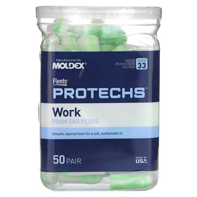 Flent, protechs, piankowe zatyczki do uszu, praca, 50 par Flent, protechs, piankowe zatyczki do uszu, praca, 50 par