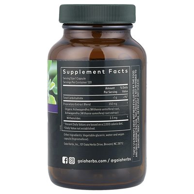 Gaia Herbs, Ashwagandha Root, 120 wegańskich płynnych fito-caps® Gaia Herbs, Ashwagandha Root, 120 wegańskich płynnych fito-caps®