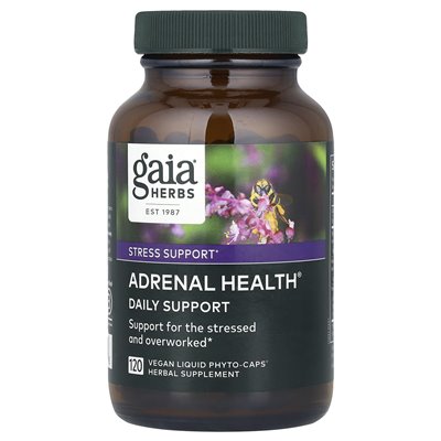 Gaia Herbs, Adrenal Health®, codzienne wsparcie, 120 wegańskich płynnych phyto-caps®