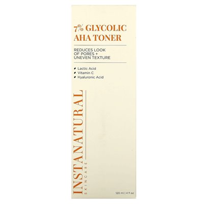 Instanatural, 7% glikolowy toner AHA, 4 fl oz (120 ml)