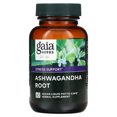 Gaia Herbs Ashwagandha-Wurzel, 60 vegane, flüssige Phyto-Kapseln