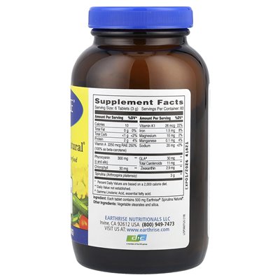 Earthrise, Spiruina Natural®, 360 tabletek Earthrise, Spiruina Natural®, 360 tabletek