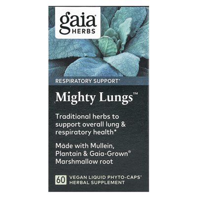Gaia Herbs, Mighty Lungs ™, 60 vegane Phyto-Kapseln mit Flüssigkeit