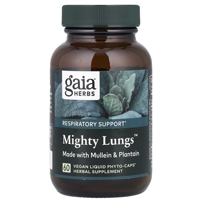 Gaia Herbs, Mighty Lungs ™, 60 vegane Phyto-Kapseln mit Flüssigkeit