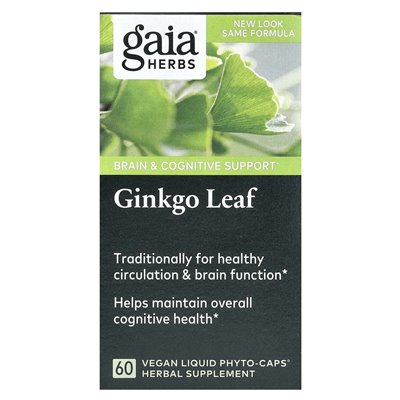 Zioła Gaia, Ginkgo Leaf, 60 wegańskich płynnych fito-caps