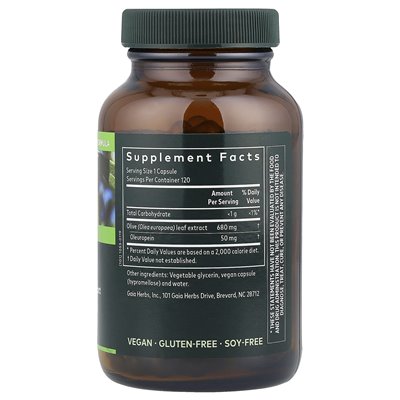 Zioła Gaia, liść oliwek, 120 wegańskich płynnych phyto-caps®