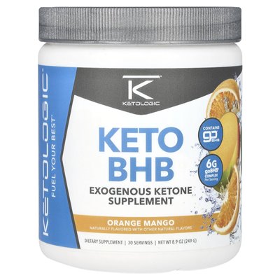 Ketologiczny, keto BHB, Orange Mango, 8,9 uncji (249 g)