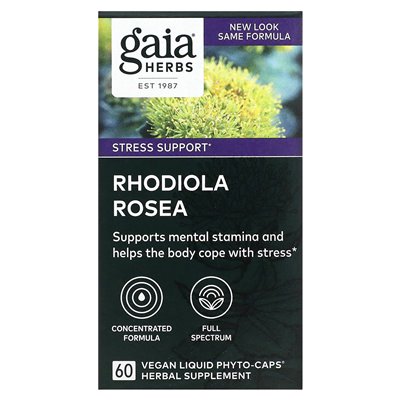 Zioła Gaia, Rhodiola Rosea, 60 wegańskich płynnych fito-caps