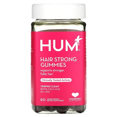 Hum Nutrition, Hair Strong Gummy, Strawberry, 60 wegańskich żelków