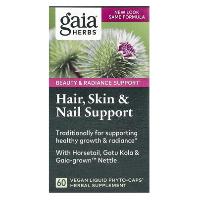 Gaia Herbs, Unterstützung für Haare, Haut und Nägel, 60 vegane Phyto-Kapseln mit Flüssigkeit