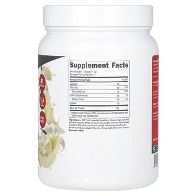 Ketologiczny, MCT Oil Powder, francuska wanilia, 16,2 uncji (454 g)