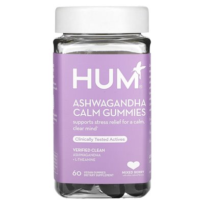 Hum Nutrition, Ashwagandha Calm Gummy, mieszana jagoda, 60 wegańskich gumzy