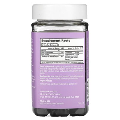 Hum Nutrition, Ashwagandha Calm Gummy, mieszana jagoda, 60 wegańskich gumzy