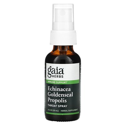 Gaia Herbs, Throat Spray, Echinacea Goldenseal Propolis, 1 fl oz (30 ml)