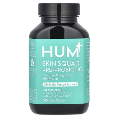 Hum Nutrition, Skin Squad Pre + probiotyk, 60 wegańskich kapsułek