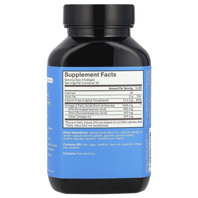 Hum Nutrition, OMG!Omega The Great ™, ultra-pure omega-3 olej rybny, 60 miękkich