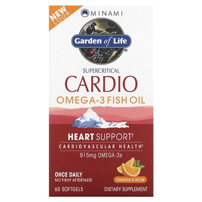 Minami Nutrition, Superskritisch Cardio, Omega-3-Fischöl, Orange, 915 mg, 60 weiche