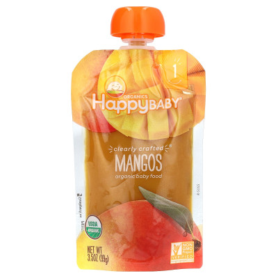 Happy Family Organics, Szczęśliwe Dziecko, Organiczny Jedzenie dla Dzieci, Etap 1, Mango, 3,5 uncji (99 g) Happy Family Organics, Szczęśliwe Dziecko, Organiczny Jedzenie dla Dzieci, Etap 1, Mango, 3,5 uncji (99 g)