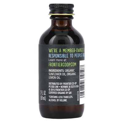 Frontier Co-Op, Organiczny smak cytryny, bezalkoholowy, 2 Fl Oz (59 ml)