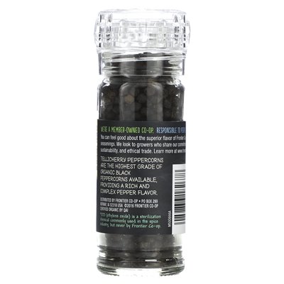 Frontier Co-op, Organic Tellicherry Black Peppercorns, 1,76 uncji (50 g) Frontier Co-op, Organic Tellicherry Black Peppercorns, 1,76 uncji (50 g)