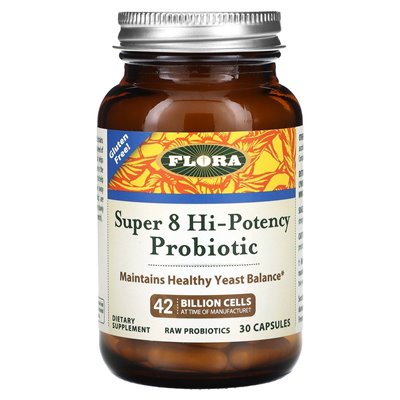 Flora, Super 8 Probiotyk Wysokiej Mocy, 42 Miliardy Komorek, 30 Kapsułek Flora, Super 8 Probiotyk Wysokiej Mocy, 42 Miliardy Komorek, 30 Kapsułek