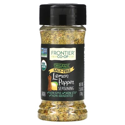 Frontier Co-Op, Organic Lemon Pepper przyprawa, bez soli, 2,5 uncji (70 g)