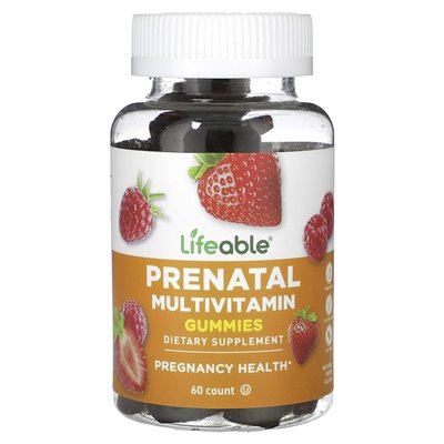 Lifeable, Prenatal Multivitamin Gummies, Natural Berry, 60 Gummies Lifeable, Prenatal Multivitamin Gummies, Natural Berry, 60 Gummies